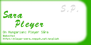 sara pleyer business card